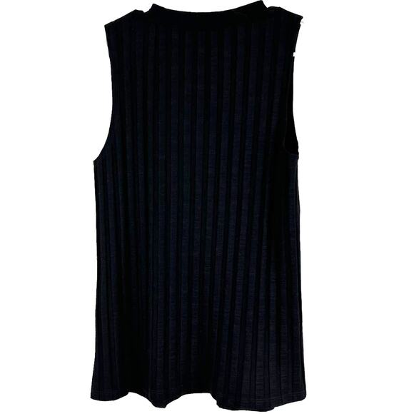 Eileen Fisher NWT Black Mock Neck Ribbed Sleeveless Tank Top Size XS Stretchy - Picture 4 of 9